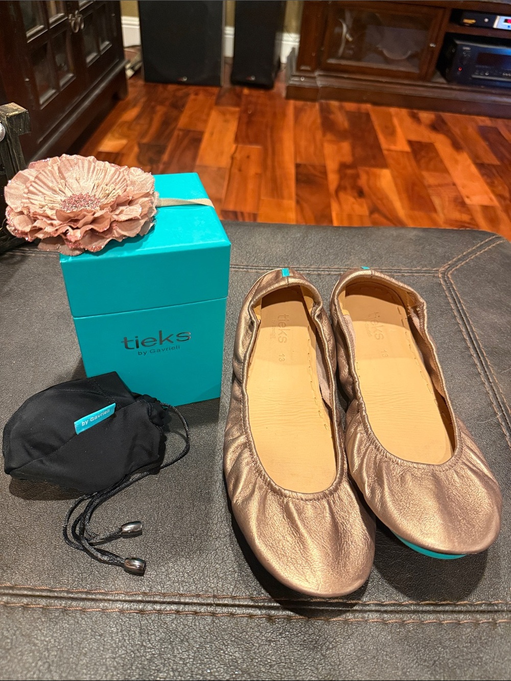 Size 13 women's Tieks Metallic Bronze Ballet Flats